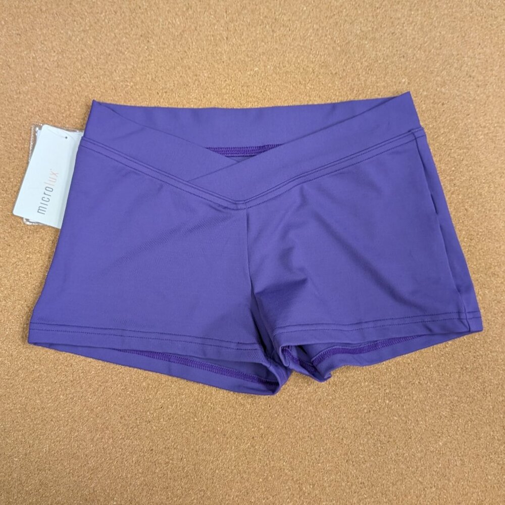 Bloch Purple Microlux V-Front Dance Shorts